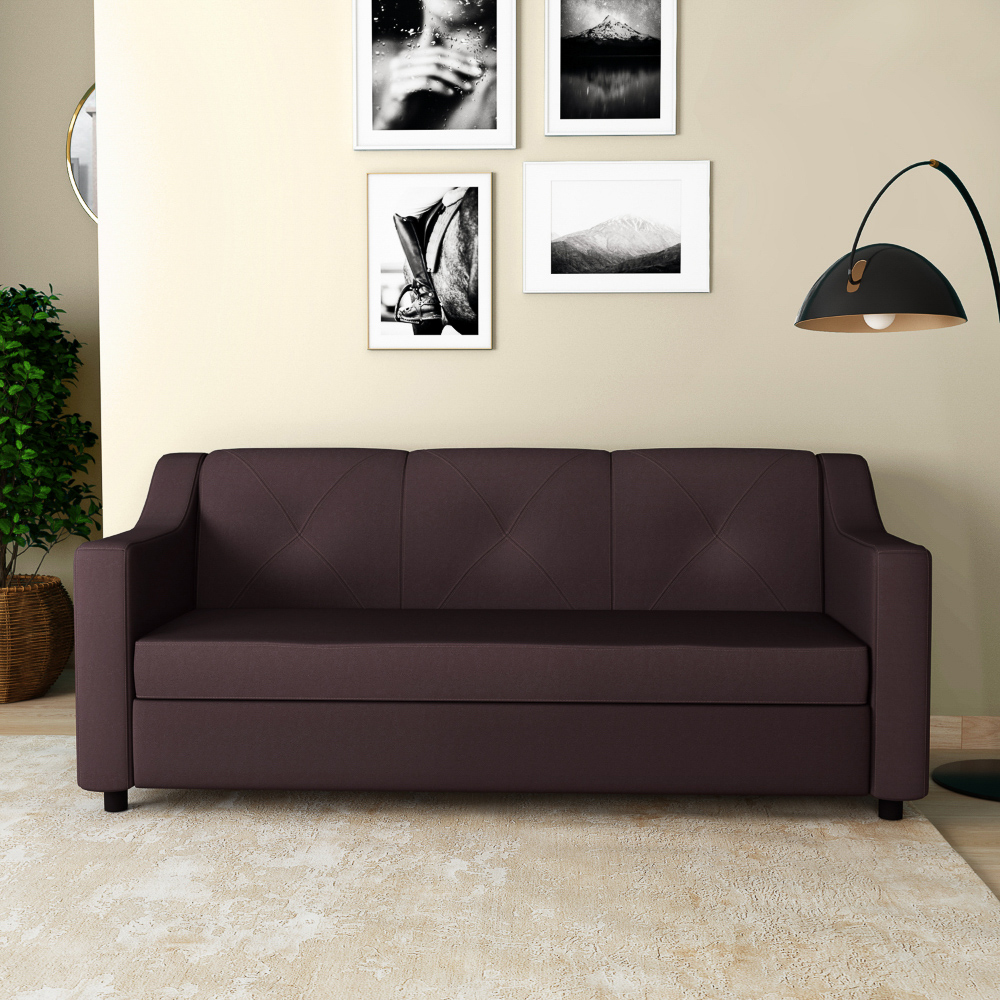 Godrej Interio Monarch Burgundy 3 Seater Sofa