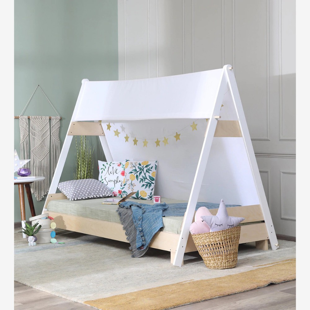 Lycka White And Natural Single Tent Bed